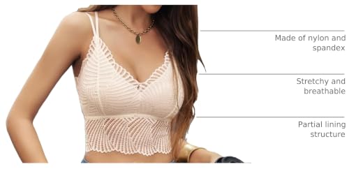Image of Avidlove Lace Bralette for Women V Neck Camisoles Racerback Adjustable Strap Crop Top