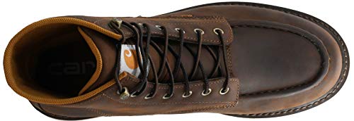 Image of Carhartt 6 inch Moc Toe Waterproof Work Boots for Men - Oil-Tanned Leather Boots with FastDry Lining, Dual-Density Rubber Wedge Traction Outsole, EH Rated