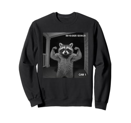 Funny Raccoon Flexing On Security Camera g[i[