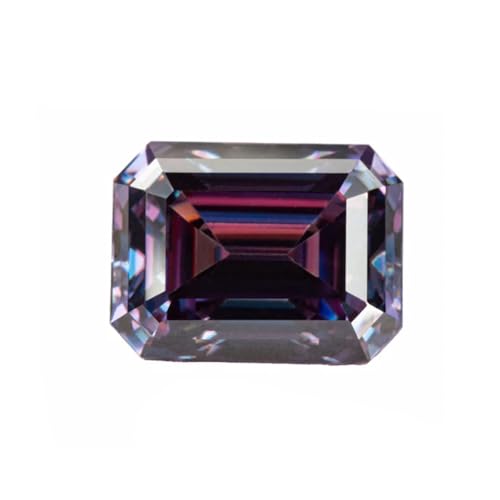 Moissanite violette taillée émeraude Vvs1 en vrac : éclat durable sans ternissement