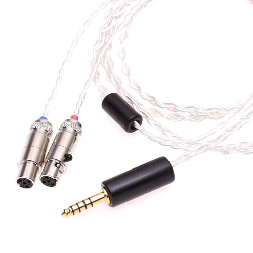 GAGACOCC Soft Clear 4 Cores 6N OCC Silver Plated Headphones Upgrade Cable for Audeze LCD-2 LCD-3 LCD-4 LCD-X LCD-XC ZMF Eikon Auteur (2Meter, 4.4mm Balanced Plug)