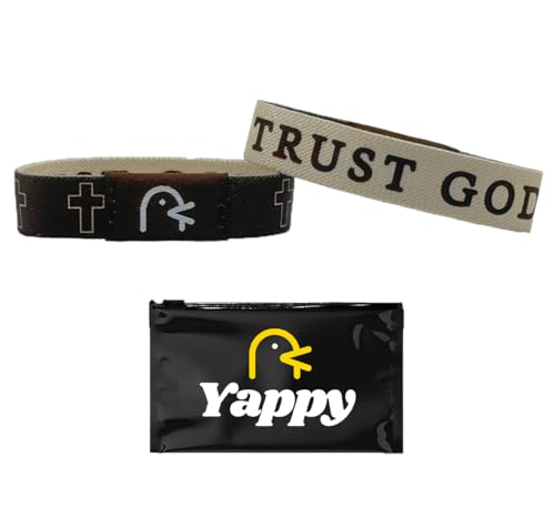 Yappy The Original Bible Verse Bracelets Daily Bible Verse Bracelet for Personalized Daily Inspiration (Trust God Regular (6.7 inches))