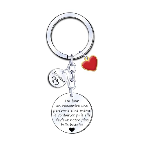 ZYMGUO Cadeau Porte-clés idéal pour couple petite amie petit ami,-Je t'aime-Saint Valentin Cadeau (9)