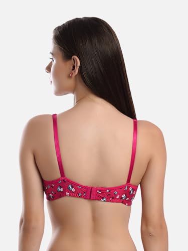 Image of FIMS - Fashion is my style Women Cotton Blend Floral Lightly Padded Bra Non-Wired Full Coverage Multicolor Cup- B
