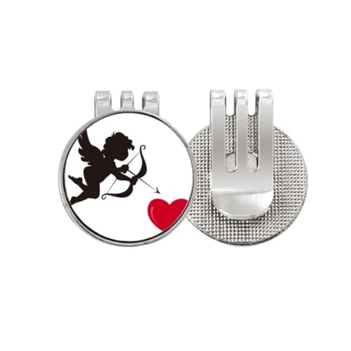 Marqueur de balle de golf magnétique Cupidon Angel rouge en émail avec motif cœur