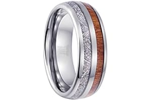 Whiskey Barrel Rings for Men Meteorite Wedding Bands