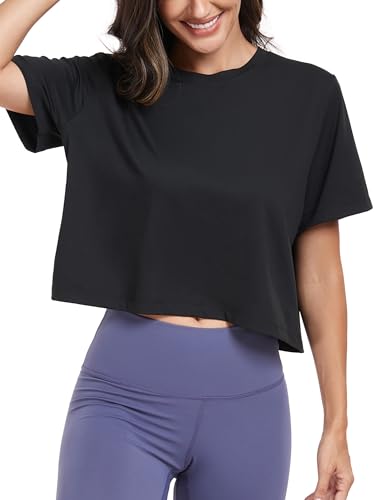 KevaMolly Black Loose Fit Crop Top