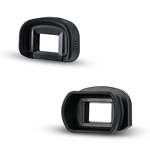 JJC 2 Types Viewfinder Eyecup Eyepiece for Canon 7D Mark II 5D Mark III IV 5Ds 1D Mark III IV 1Dx Mark II III 1Ds Mark III, Soft Long Design + Orignal Eyeshape Replaces Canon Eg Eye Cup