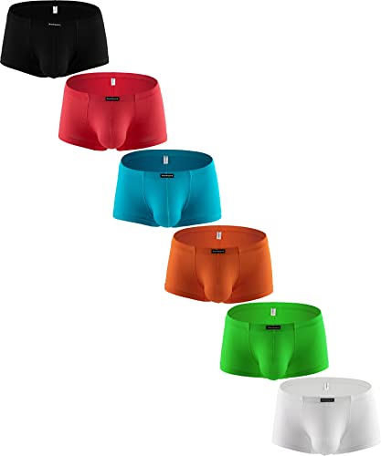 Men's Modal Low Rise Pouch Boxer Briefs Soft Comfortable Underwear Trunks