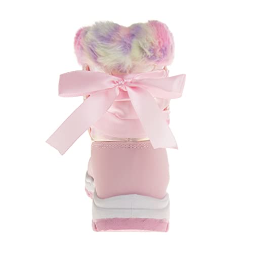 Rugged Bear Girls Snow Boot, Pink Multi Shiny, 1 Big Kid3