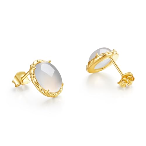 Boucles d'oreilles calcédoine à tige : le cadeau vintage idéal pour les femmes