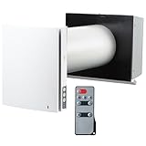 VENTS-US Twinfresh Expert RA1-50-2 - Ductless Through The Wall Ventilation Fan with Remote Control and Built-in Humidity sensor, Timer and Weekly Scheduler