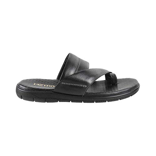 Image of Metro Men's Comfy Casual Faux Leather Stylish Toe Ring Slippers