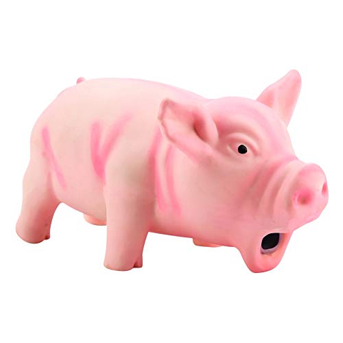 Latex Pet Chew Toys Dog Squeak Toys Grunting Pig Dog Toy That Oinks for Relieving Dog's Loneliness, Pink