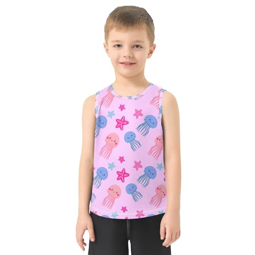 J JOYSAY Cute Jellyfish Starfish Light Boys Tank Top Sleeveless Muscle Shirts Quick Dry Kids T-Shirts 3-15T2