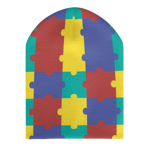 Autism Awareness Kids Beanie Hat for for Girls Boys Children Cap Winter Knitted Chemo Cancer Headwear Accessories Gifts Decoration Black3