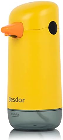 Besdor Automatic Soap Dispenser, Yellow Duck Cute Touchless Soap Dispenser, Infrared Sensor, Battery Powered, for Bathroom Kitchen