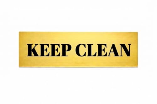 Image of Brushed Silver PVC Office Sign with Double-Sided Tape | Durable 10x3 Inch Signage for Clinics, Malls, Gyms & Hospitals - Available in Silver & Gold (Golden, Keep Clean)