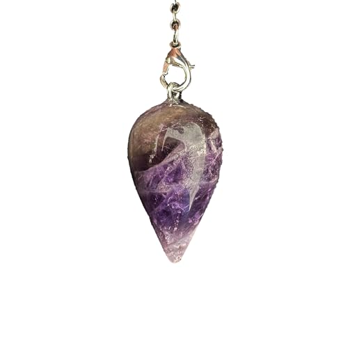 Pendule divinatoire avec améthyste en forme de goutte d'eau, pendule de radiesthésie, pendule en pierre naturelle, pendule en cristal vintage pour radiesthésie, pendule chakra Reiki divination