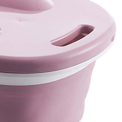 Bañera de pies plegable rosa con rodillos de masaje para spa en casa