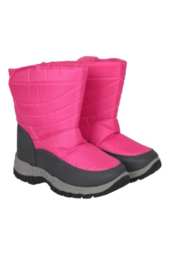 Mountain Warehouse Caribou Junior Kids Snow Boots - Snowproof Fleece Lining Warm Insulated High Traction Sole - Ideal For Bright Pink Kids Shoe Size 6