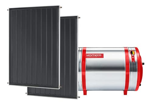 Aquecedor Solar 400 L Inox 304 baixa pressão desnível + 2 Coletores de 2m² MX Komeco