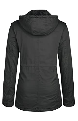 wantdo Women's Winter Parka Coat Sherpa Lined Warm Cotton Jacket with Removable Hood2