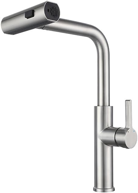 Cascade élégante pour votre évier avec ce robinet de cuisine gris à 360°