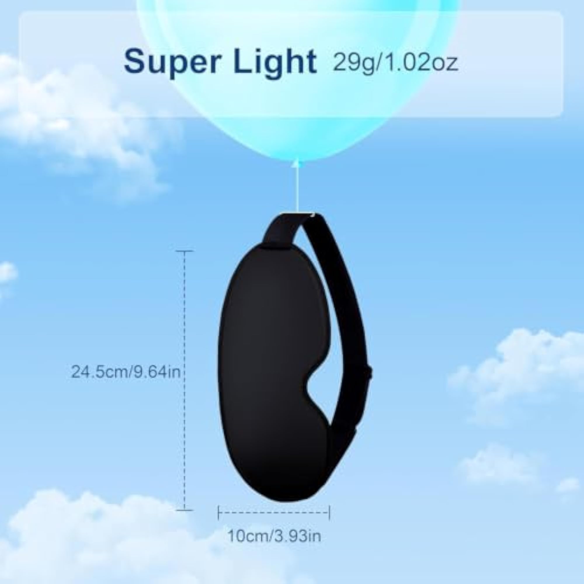 Soft Cooling Eye Mask for Sleeping, Adjustable Night Blindfold
