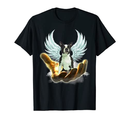 Angel Boston Terrier Golden Hand Heaven Wings God T-Shirt
