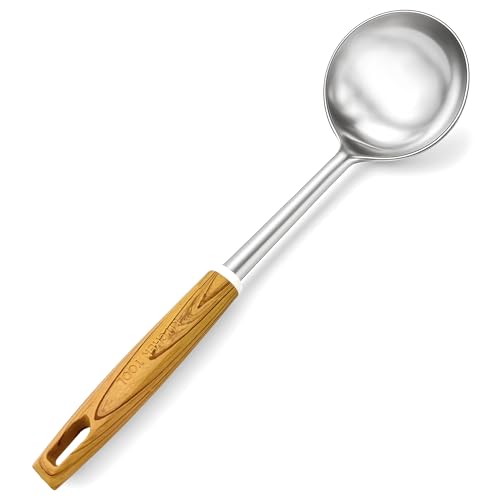Ladle Spoon Stainless Steel Soup Ladle, Long Handle Cooking & Serving Spoon, Deep Spoon with Large Bowl Capacity, Heat Resistant & Dishwasher Safe