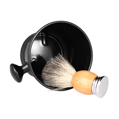 TOVINANNA Shaving Mug for Men Black Soap Bowl with Round Handle Durable Plastic Stylish for Face Shaving