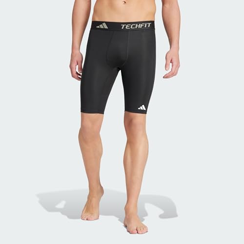 adidas Hombre Techfit Compression Training Short Tight Tights, Black, S