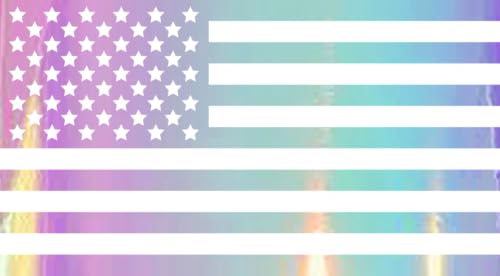 Image of American Flag Vinyl Decal USA Tactical Military Patriotic Subdued (Holographic Opal Purple Set of 2) Premium Waterproof Vinyl Decal Stickers for Car Truck RV Helmet Bumper Window Laptop Rearview