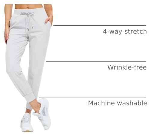 Image of Libin Women's Joggers Pants Athletic Casual Sweatpants Petite /Regular /Tall | Running, Workout, Gym, Yoga, Lounge, Travel, Golf Clothes with Pockets, 4 way stretch, Tapered, Dance Trousers
