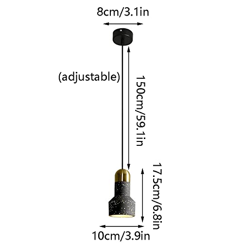 Lustre de luxe rétro en terrazzo Lampe suspendue design chic E27 KGFDSGDS