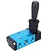 ANKROYU Hand Lever Pneumatic Valve, Hand Push Valve Aluminum Alloy 2 Position 5 Way 1/4in Air Component, Hand Control Valve Industrial Toggle Valves