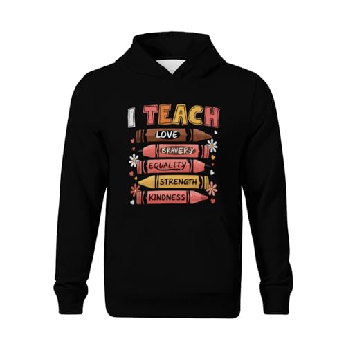Kids I Teach Black History Celebrate Black History Teacher Month Boys Girls Lightweight Kangaroo Pocket Fleece Hoodies2