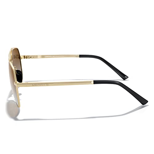 MERRY'S Men Classic Pilot Sunglasses for Men Women - Polarized Driving Sun glasses Mirrored Lens UV 400 Protection 58 MM3