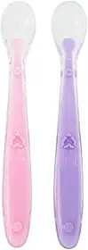 BUBA Kit Colher Silicone Baby - 2 Pecas - Rosa/Lilás