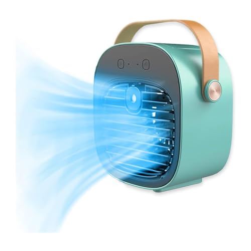 Portable Air Conditioners 6000mAh Rechargeable,Mini Evaporative Air Conditioner Fan,USB Small Personal Desk AC Unit,3-Speed Quiet for Room, Office,Bedroom,Study,Travel,tent,Rooms,Indoor,outdoor (Blue)