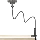 Flexible Webcam Stand Mount for Desk, Gooseneck Webcam Tripod with Clamp, Desktop Phone Holder & Table Top Tripod Compatible with Action Camera Gopro C922 C930e C920S C920 C615 C960 C920x Brio