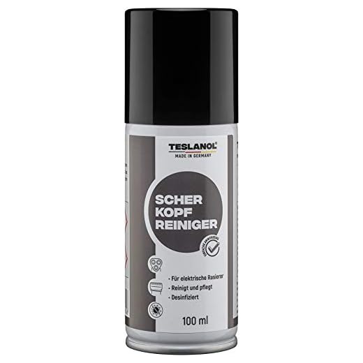 TESLANOL 26050 Scherkopfreiniger Spray zur Reinigung elektrischer Rasierer & Haarschneidemaschinen / Rasierapparate Reiniger / Scherkopf Reinigungsspray / 100ml