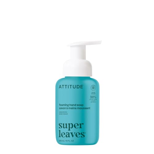 ATTITUDE Foaming Hand Soap EWG Verified Plant and Mineral-Based Ingredients Vegan and Cruelty-free Personal Care Products Unscented 10 Fl Oz