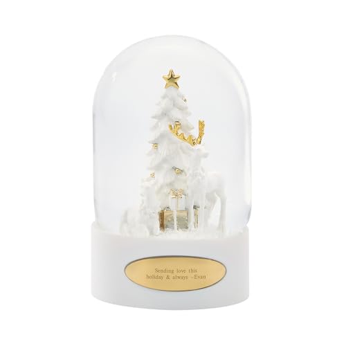 THINGS REMEMBERED Engraved White Gold Deer Snow Globe (Free Customization)