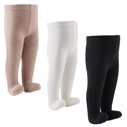 Image of PESAAT Baby Girls Tights Cotton Infant Pantyhose Twist Toddler Tight for Girl Cable Knit Leggings 0-6 Years