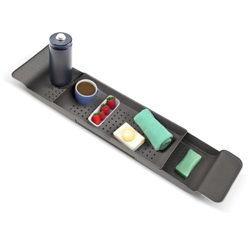 ADEPTNA Expandable Bathtub Caddy Tray - Grey