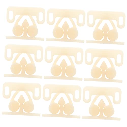 FIXOSHEE 10 piezas Pestillo de Tensión de Doble Bola para Puertas de Muebles Accesorios para Armarios Instalación y Uso Color Beige para Closets