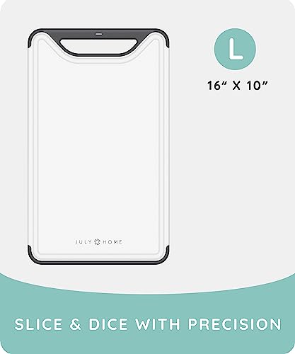 Serveware Thick Plastic Cutting Board, Dishwasher Safe with Juice Grooves (Black, 16"x10")