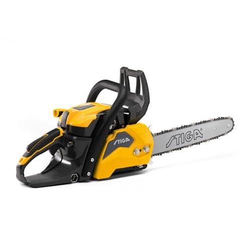Stiga Motosega a Scoppio CS 540 (14’’), Per Attività Domestiche di Taglio del Legno, Barra di Taglio 35 cm, 1600 W, Pompa dell’Olio Automatica, giallo